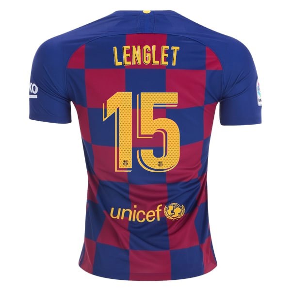 Camiseta Barcelona NO.15 Lenglet Primera equipación 2019-2020 Azul Rojo